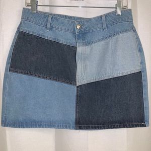 Patchwork Denim Skirt